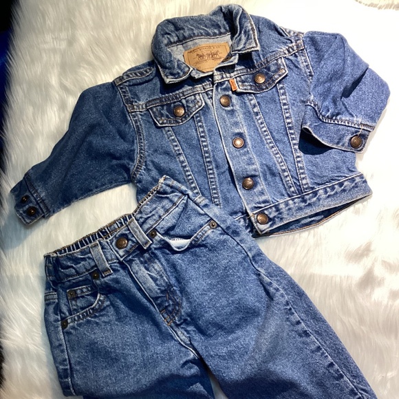 Vintage Levi’s Toddler Denim Set Rare 1980’s Orange Tab Size 18 months